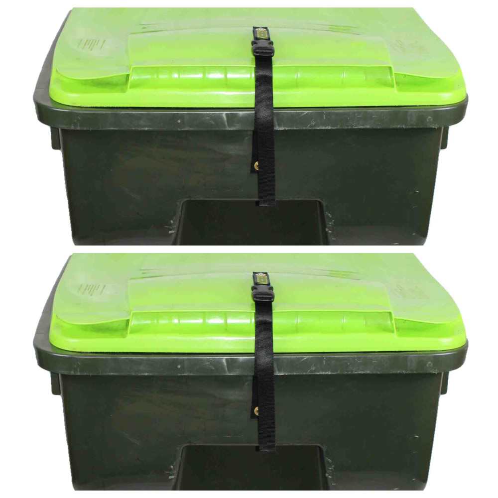 locking trash cans set of two in black color