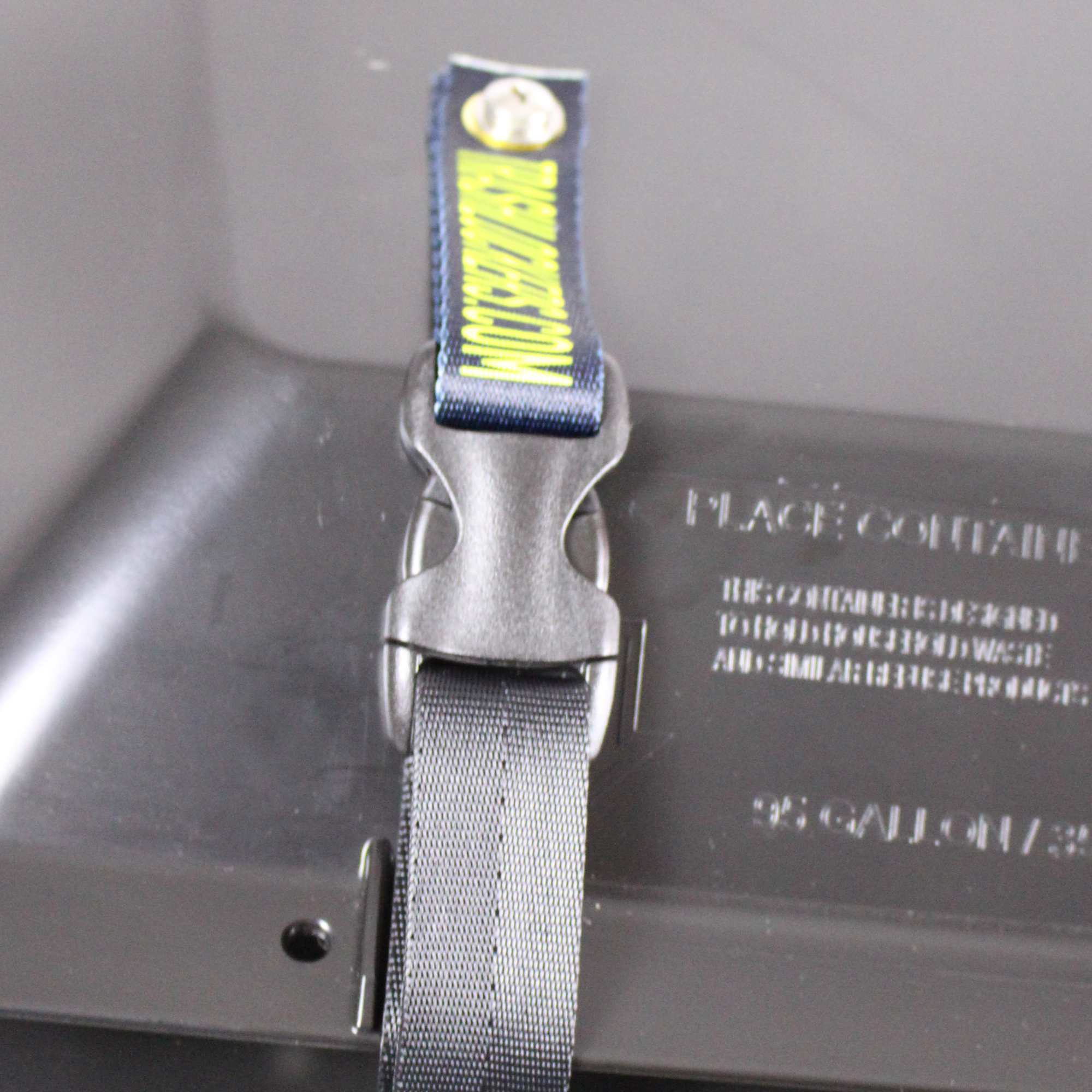 black color buckle close up